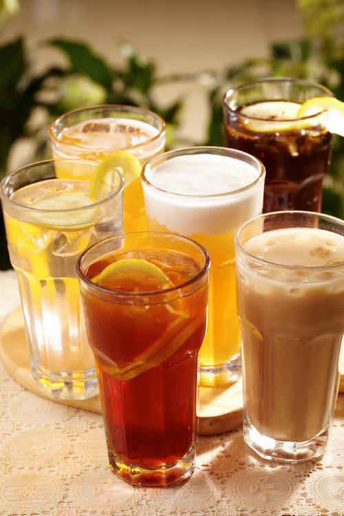 冰块,茶叶,果实,柠檬红茶,很多,娱乐,冷冻,玻璃制品,水杯,碳酸饮料